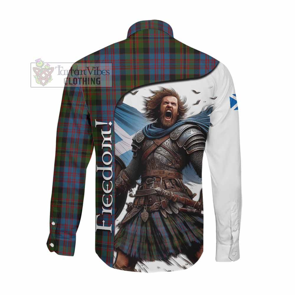 Bowie Crest Tartan Long Sleeve Button Shirt Inspired by the Freedom of Scottish Warrior Men's Shirt - Tartan Vibes Clothing