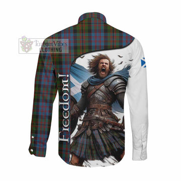 Bowie Crest Tartan Long Sleeve Button Shirt Inspired by the Freedom of Scottish Warrior Men's Shirt - Tartan Vibes Clothing