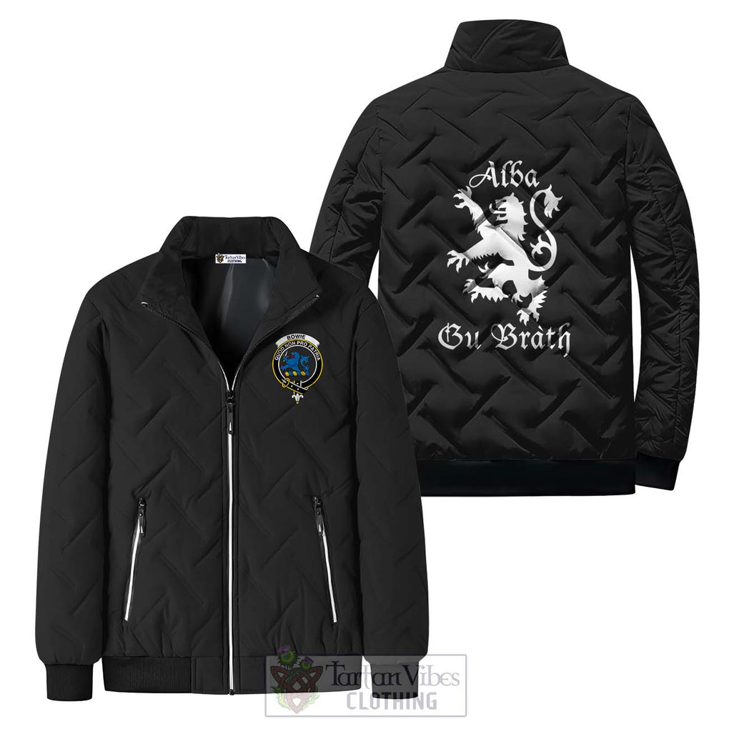 Bowie Family Crest Padded Cotton Jacket Lion Rampant Alba Gu Brath Style - 2D-tartanvibesclothing