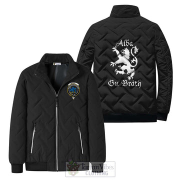 Bowie Family Crest Padded Cotton Jacket Lion Rampant Alba Gu Brath Style - 2D-tartanvibesclothing