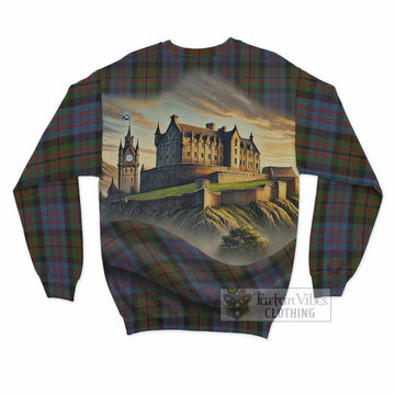 Bowie Tartan Family Crest Sweatshirt with Scottish Ancient Castle Style - Tartan Vibes Clothing