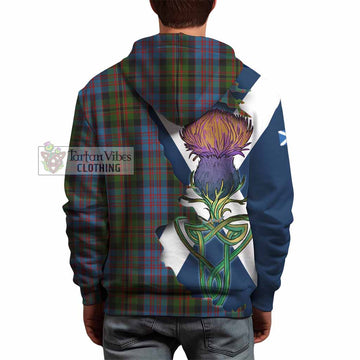 Tartan Vibes Clothing Bowie Tartan Family Crest Hoodie Scottish Thistle Celtic Inspired