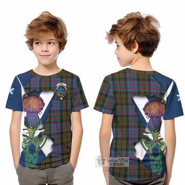 Tartan Vibes Clothing Bowie Tartan Family Crest Kid T-Shirt Scottish Thistle Celtic Inspired