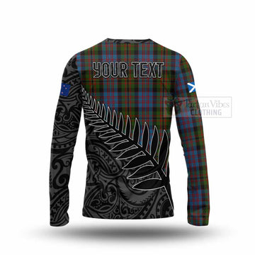 Bowie Crest Tartan Long Sleeve T-Shirt with New Zealand Silver Fern Half Style - Tartan Vibes Clothing