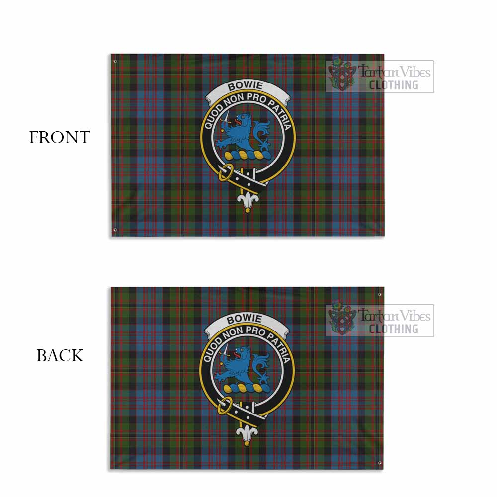Tartan Vibes Clothing Bowie Tartan House Flag with Family Crest