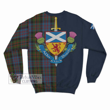 Bowie Tartan Sweatshirt Alba with Scottish Lion Royal Arm Half Style - Tartan Vibes Clothing
