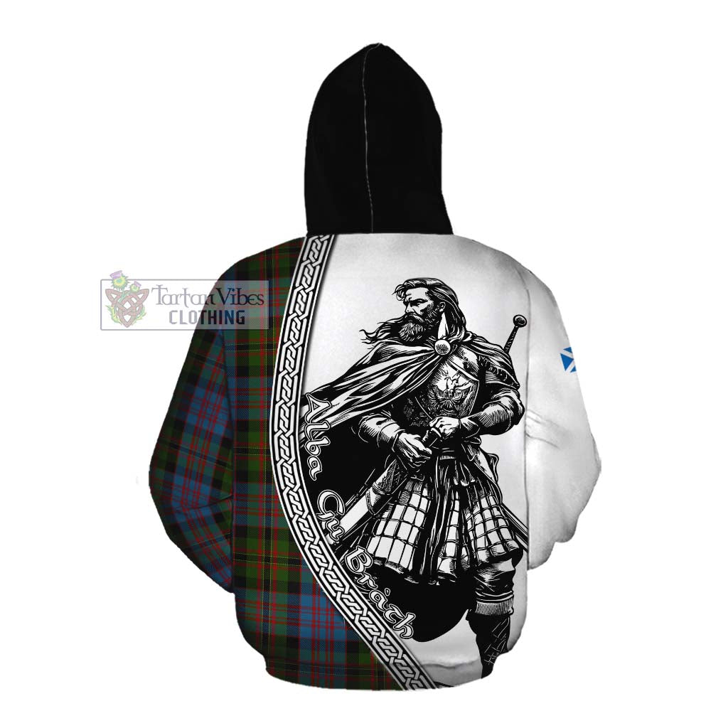 Bowie Tartan Clan Crest Cotton Hoodie with Highlander Warrior Celtic Style Pullover Hoodie - Tartan Vibes Clothing