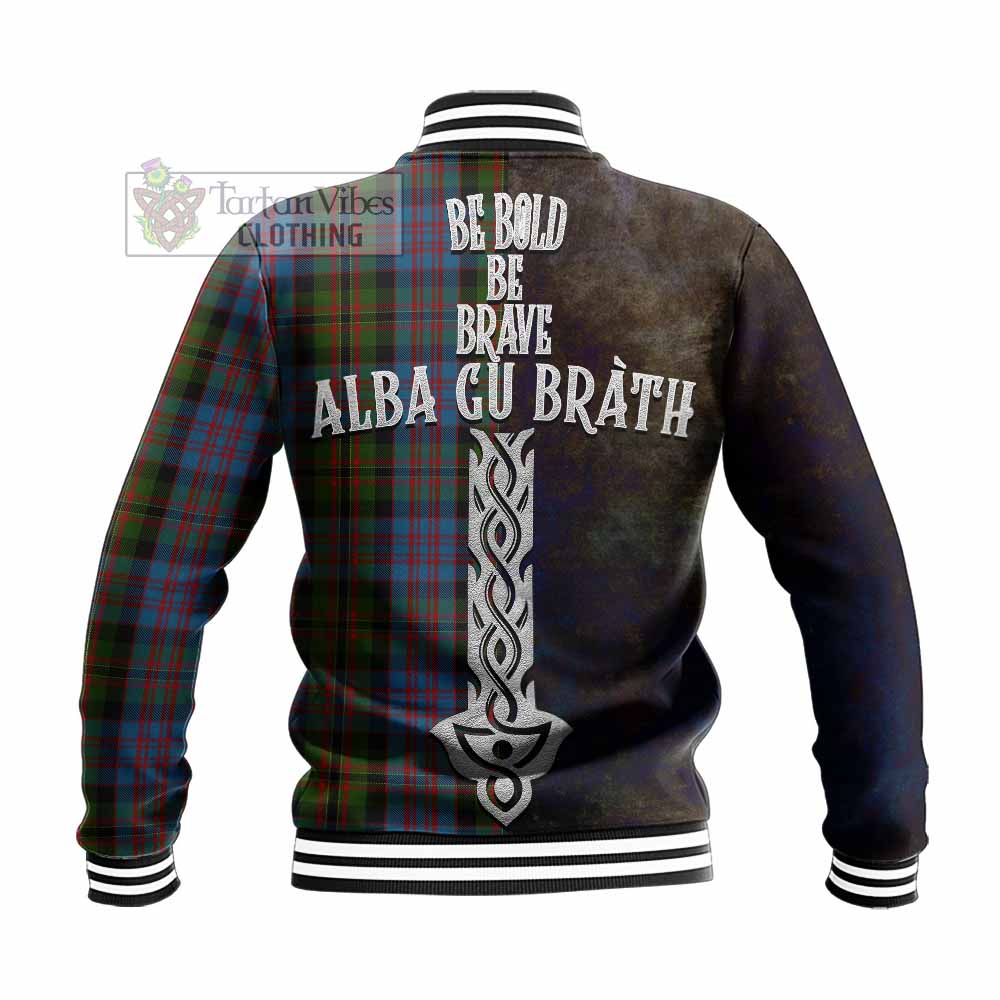 Bowie Tartan Family Crest Baseball Jacket Alba Gu Brath Be Brave Lion Ancient Style - Tartan Vibes Clothing