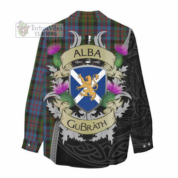 Bowie Tartan Family Crest Women's Casual Shirt Lion Rampant Royal Thistle Shield Celtic Inspired - Tartan Vibes Clothing