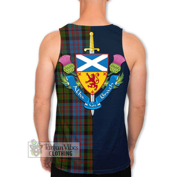 Bowie Tartan Men's Tank Top Alba with Scottish Lion Royal Arm Half Style - Tartan Vibes Clothing