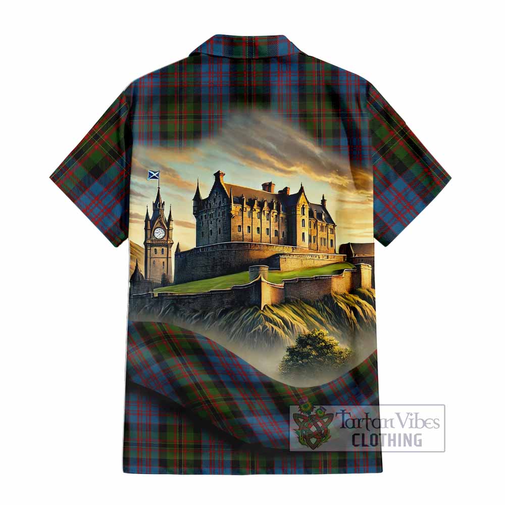 Bowie Tartan Family Crest Hawaiian Shirt with Scottish Ancient Castle Style - Tartan Vibes Clothing