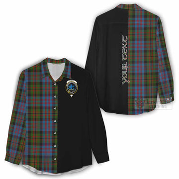 Tartan Vibes Clothing Bowie Tartan Women's Casual Shirt with Family Crest and Half Of Me Style