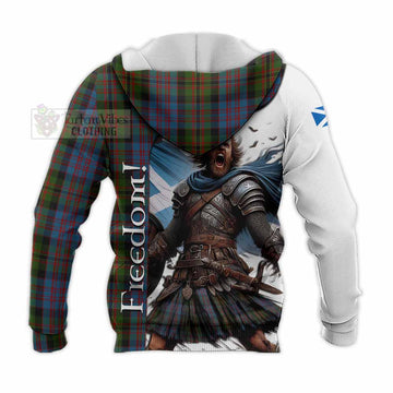 Bowie Crest Tartan Knitted Hoodie Inspired by the Freedom of Scottish Warrior - Tartan Vibes Clothing