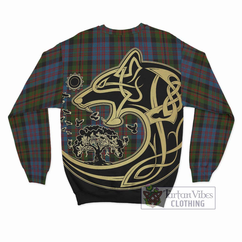 Bowie Tartan Sweatshirt with Family Crest Celtic Wolf Style - Tartan Vibes Clothing