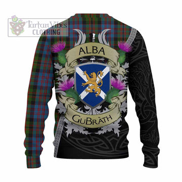 Bowie Tartan Family Crest Knitted Sweater Lion Rampant Royal Thistle Shield Celtic Inspired - Tartan Vibes Clothing