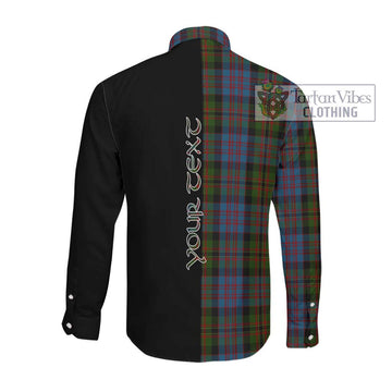 Bowie Tartan Long Sleeve Button Shirt with Family Crest and Half Of Me Style Men's Shirt - Tartanvibesclothing Shop