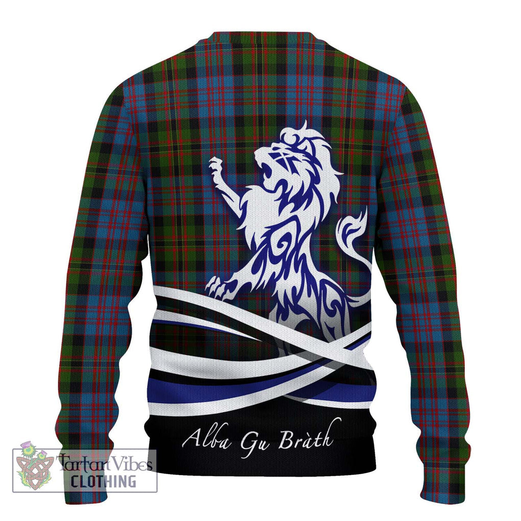 Bowie Tartan Ugly Sweater with Alba Gu Brath Regal Lion Emblem - Tartan Vibes Clothing