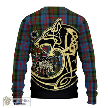 Bowie Tartan Ugly Sweater with Family Crest Celtic Wolf Style - Tartan Vibes Clothing