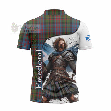 Bowie Crest Tartan Zipper Polo Shirt Inspired by the Freedom of Scottish Warrior - Tartan Vibes Clothing