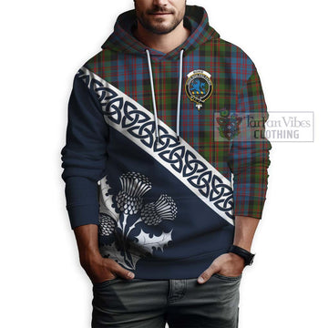 Bowie Tartan Hoodie Featuring Thistle and Scotland Map - Tartan Vibes Clothing