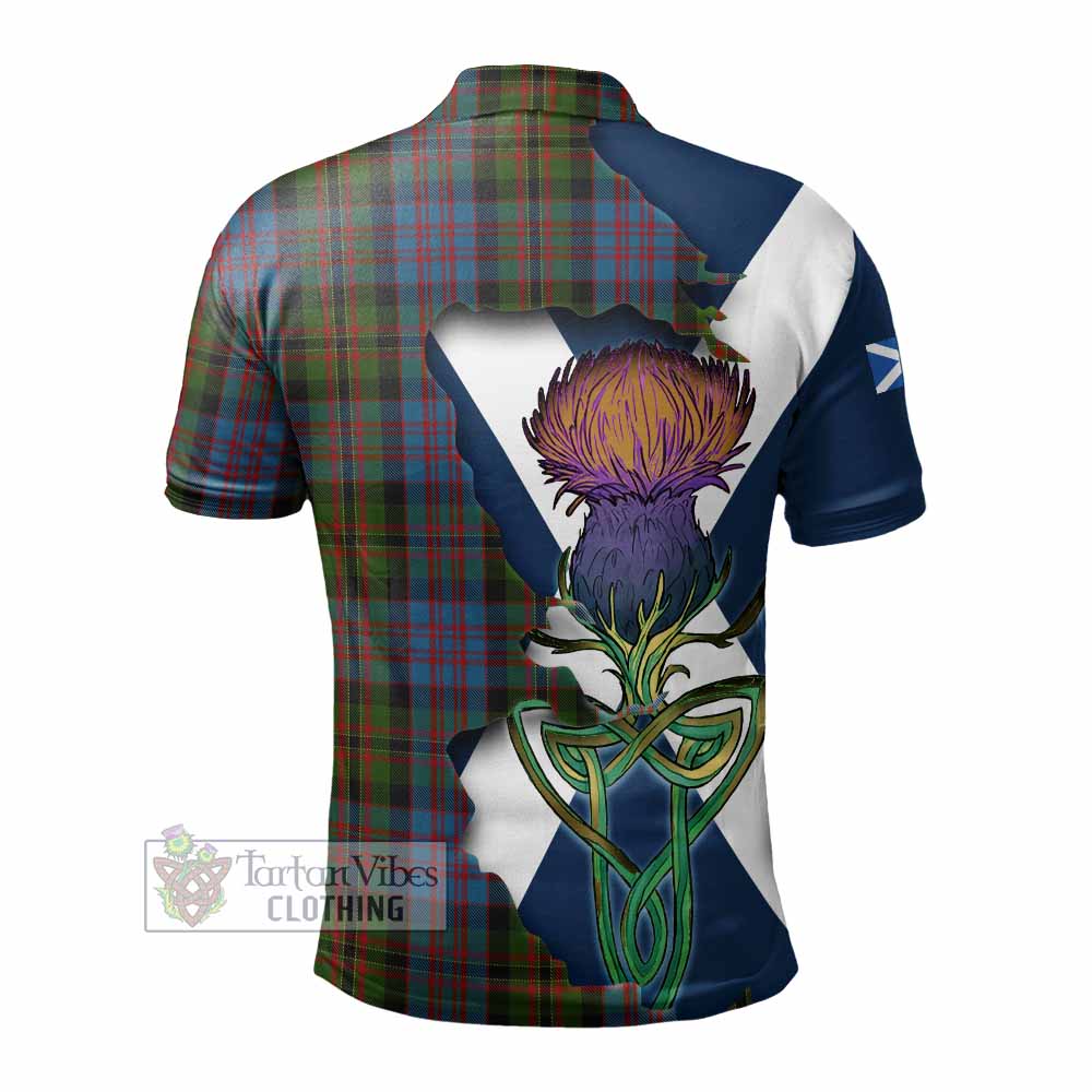 Tartan Vibes Clothing Bowie Tartan Family Crest Polo Shirt Scottish Thistle Celtic Inspired