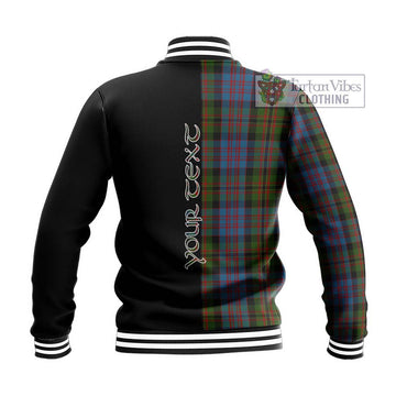 Bowie Tartan Baseball Jacket with Family Crest and Half Of Me Style - Tartan Vibes Clothing