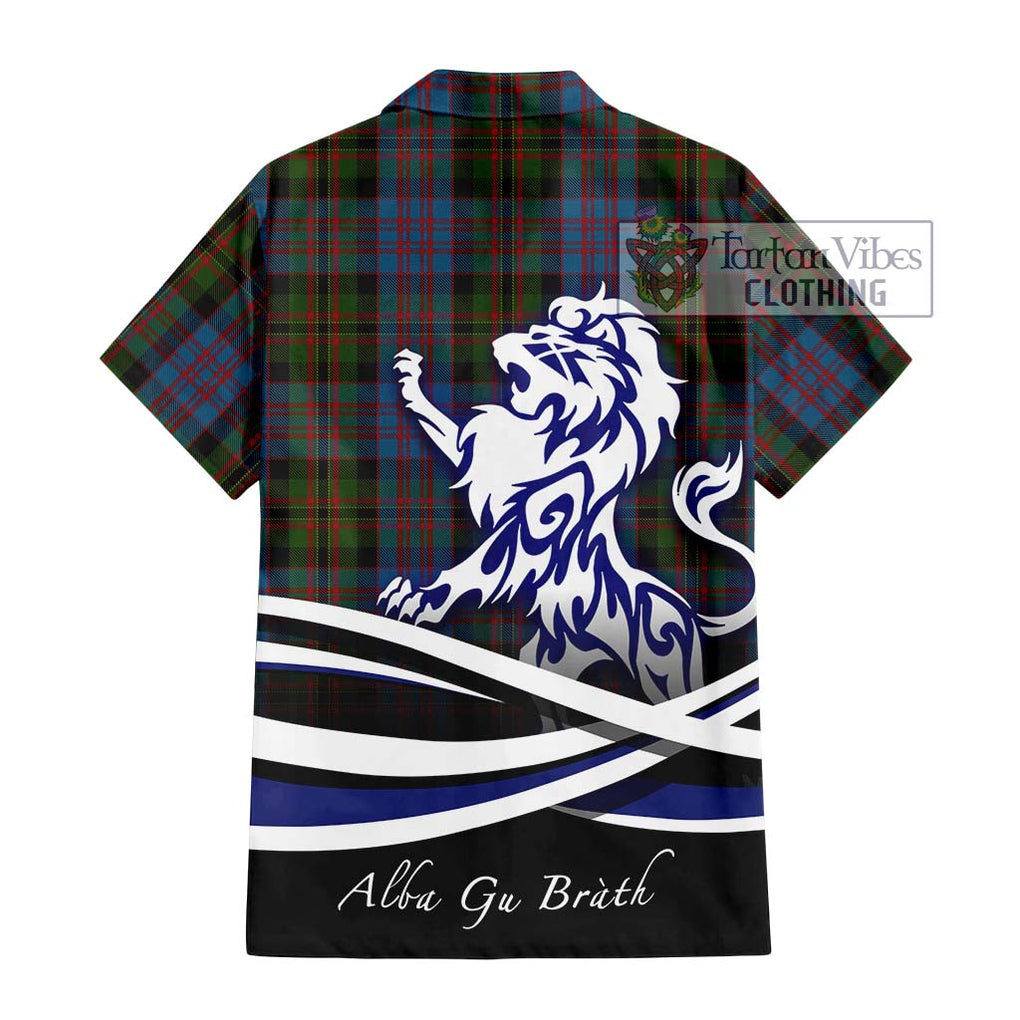 Bowie Tartan Hawaiian Shirt with Alba Gu Brath Regal Lion Emblem - Tartan Vibes Clothing