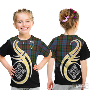 Bowie Tartan Kid T-Shirt with Family Crest and Celtic Symbol Style - Tartan Vibes Clothing