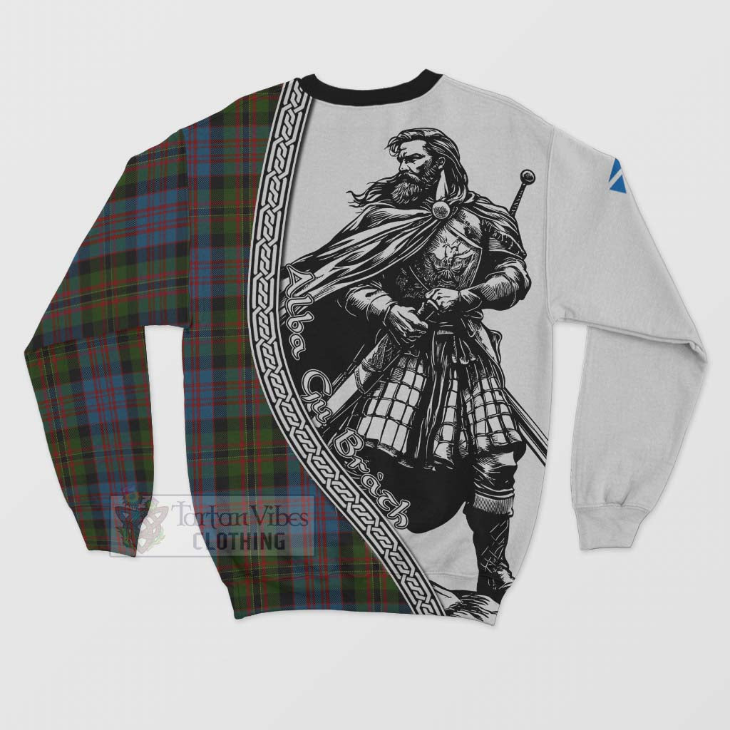 Bowie Tartan Clan Crest Sweatshirt with Highlander Warrior Celtic Style - Tartan Vibes Clothing