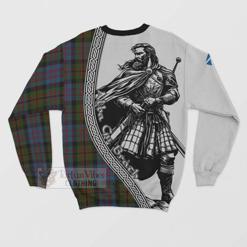 Bowie Tartan Clan Crest Sweatshirt with Highlander Warrior Celtic Style - Tartan Vibes Clothing
