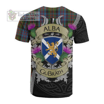 Bowie Tartan Family Crest Cotton T-shirt Lion Rampant Royal Thistle Shield Celtic Inspired - Tartan Vibes Clothing