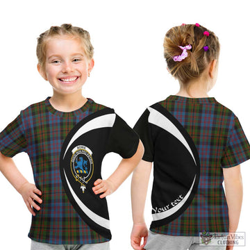 Bowie Tartan Kid T-Shirt with Family Crest Circle Style - Tartan Vibes Clothing
