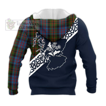 Bowie Tartan Knitted Hoodie Featuring Thistle and Scotland Map - Tartan Vibes Clothing