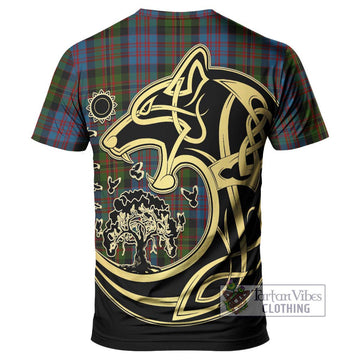 Bowie Tartan T-Shirt with Family Crest Celtic Wolf Style - Tartan Vibes Clothing