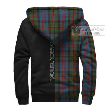 Bowie Tartan Sherpa Hoodie with Family Crest and Half Of Me Style - Tartan Vibes Clothing