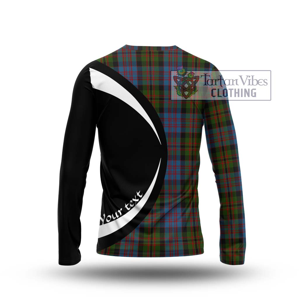 Bowie Tartan Long Sleeve T-Shirt with Family Crest Circle Style - Tartan Vibes Clothing