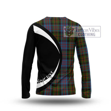 Bowie Tartan Long Sleeve T-Shirt with Family Crest Circle Style - Tartan Vibes Clothing