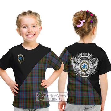 Bowie Tartan Kid T-Shirt with Family Crest and Military Logo Style - Tartan Vibes Clothing