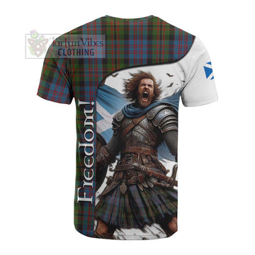 Bowie Crest Tartan Cotton T-shirt Inspired by the Freedom of Scottish Warrior - Tartan Vibes Clothing