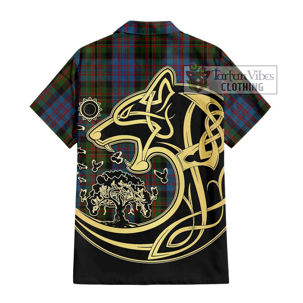 Bowie Tartan Hawaiian Shirt with Family Crest Celtic Wolf Style - Tartan Vibes Clothing