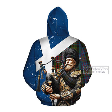 Bowie Tartan Cotton Hoodie with Family Crest Scottish Bagpiper Vibes Pullover Hoodie - Tartan Vibes Clothing
