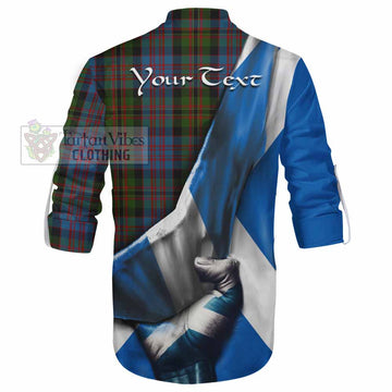 Bowie Tartan Ghillie Kilt Shirt with Family Crest Scotland Patriotic Style - Tartan Vibes Clothing