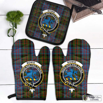 Bowie Tartan Combo Oven Mitt & Pot-Holder with Family Crest - Tartan Vibes Clothing