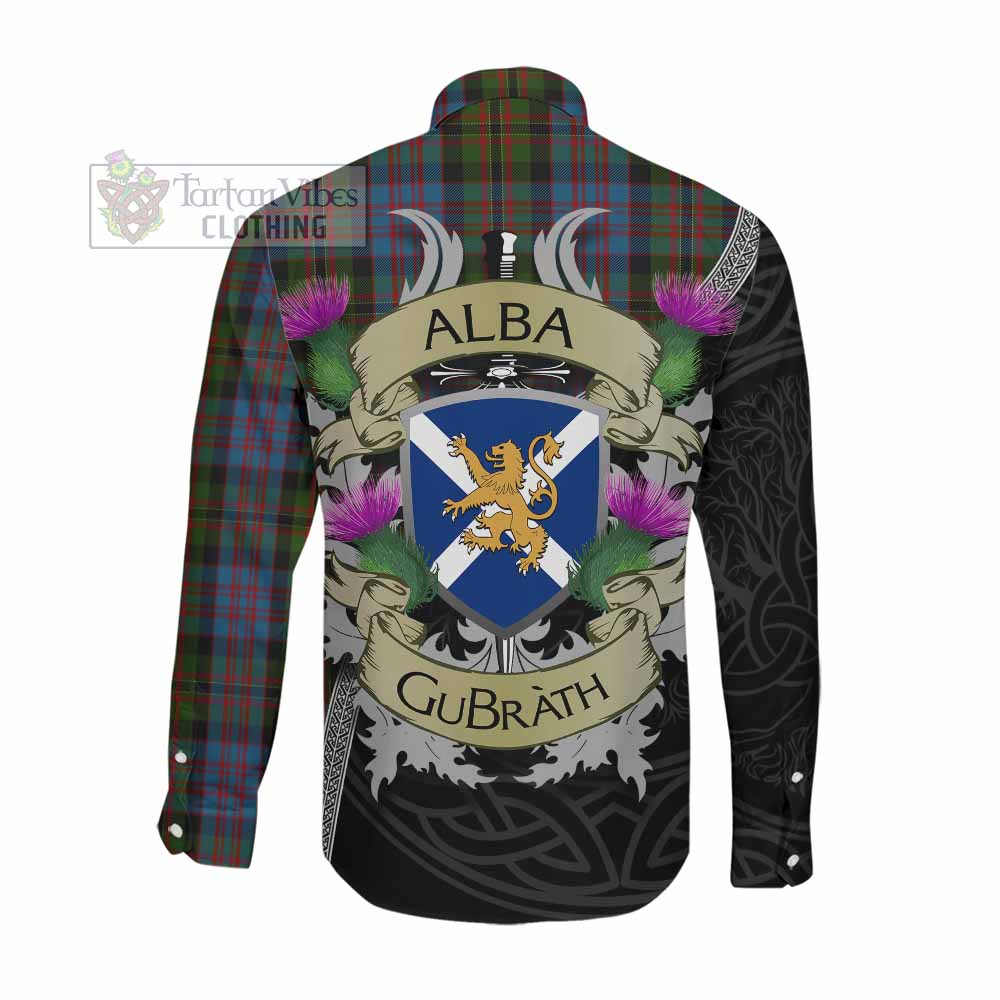 Bowie Tartan Family Crest Long Sleeve Button Shirt Lion Rampant Royal Thistle Shield Celtic Inspired Men's Shirt - Tartan Vibes Clothing