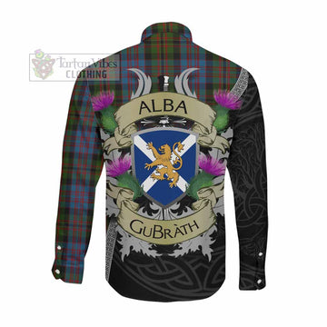 Bowie Tartan Family Crest Long Sleeve Button Shirt Lion Rampant Royal Thistle Shield Celtic Inspired Men's Shirt - Tartan Vibes Clothing