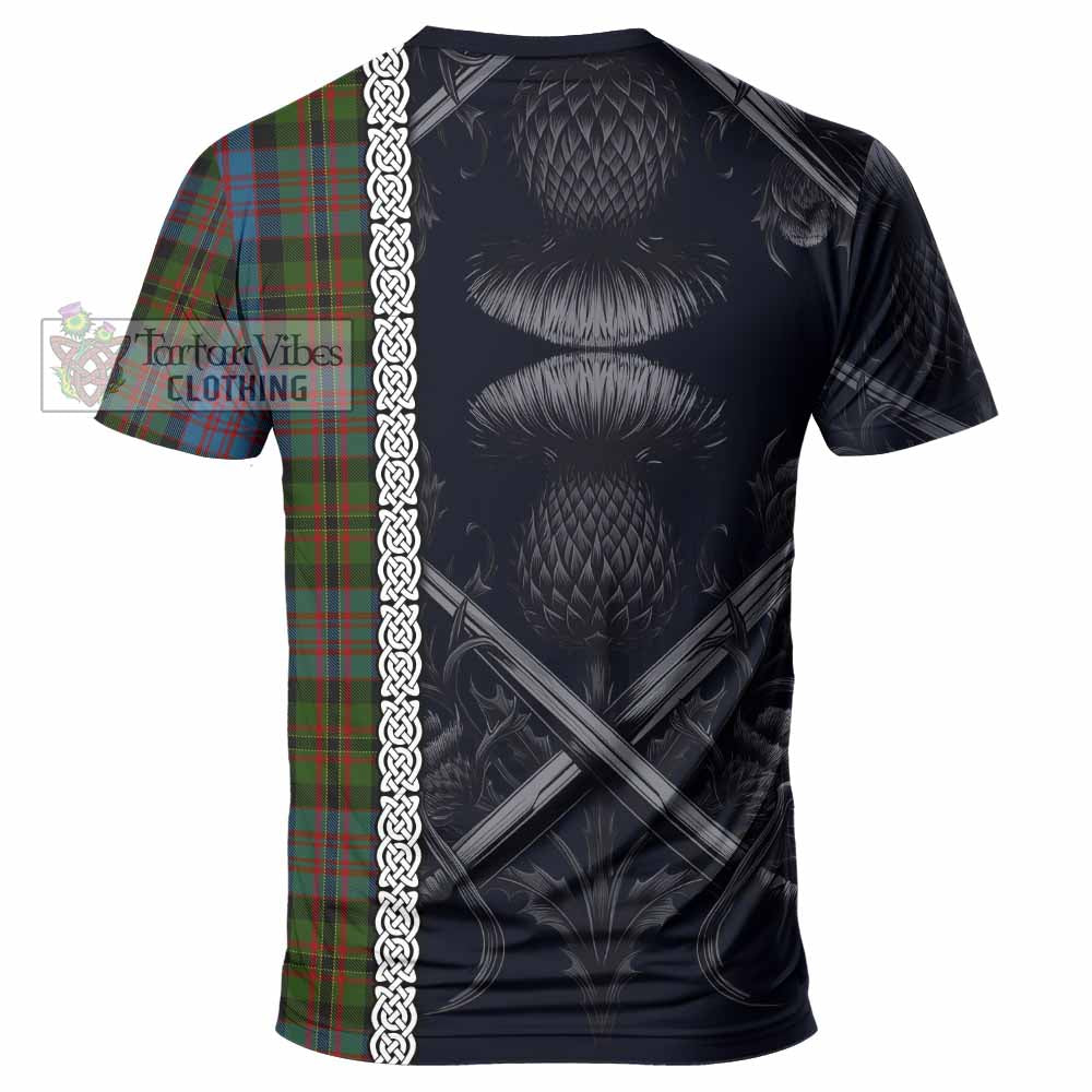 Bowie Tartan T-Shirt with Family Crest Cross Sword Thistle Celtic Vibes - Tartan Vibes Clothing