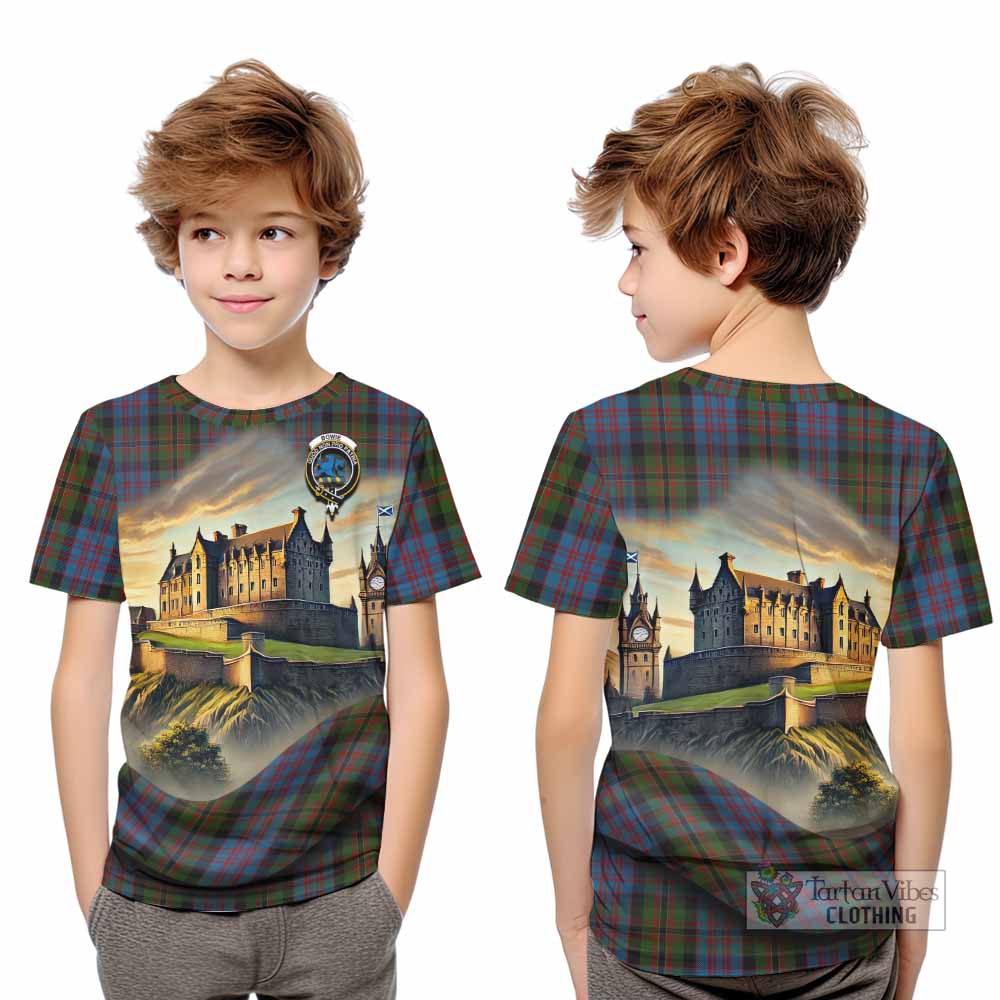 Bowie Tartan Family Crest Kid T-Shirt with Scottish Ancient Castle Style - Tartan Vibes Clothing
