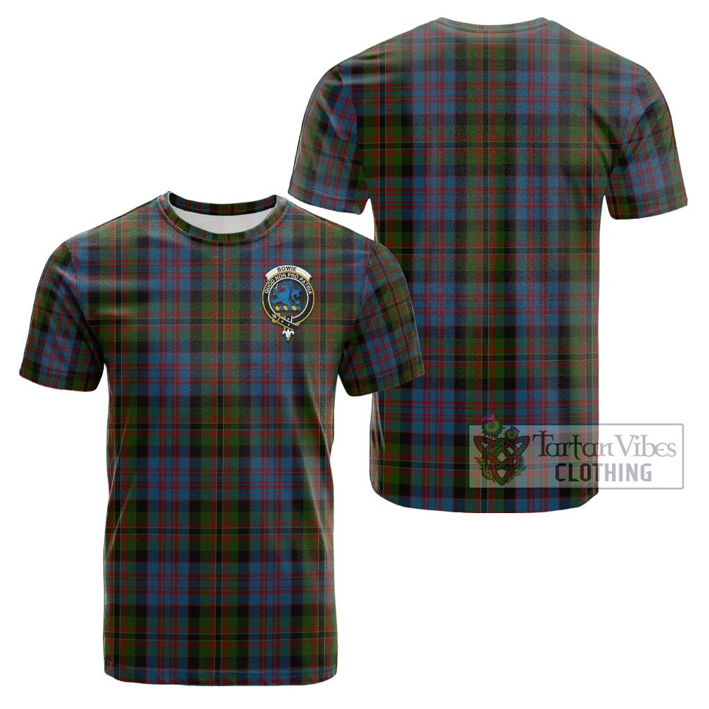 Bowie Tartan Cotton T-Shirt with Family Crest - Tartan Vibes Clothing