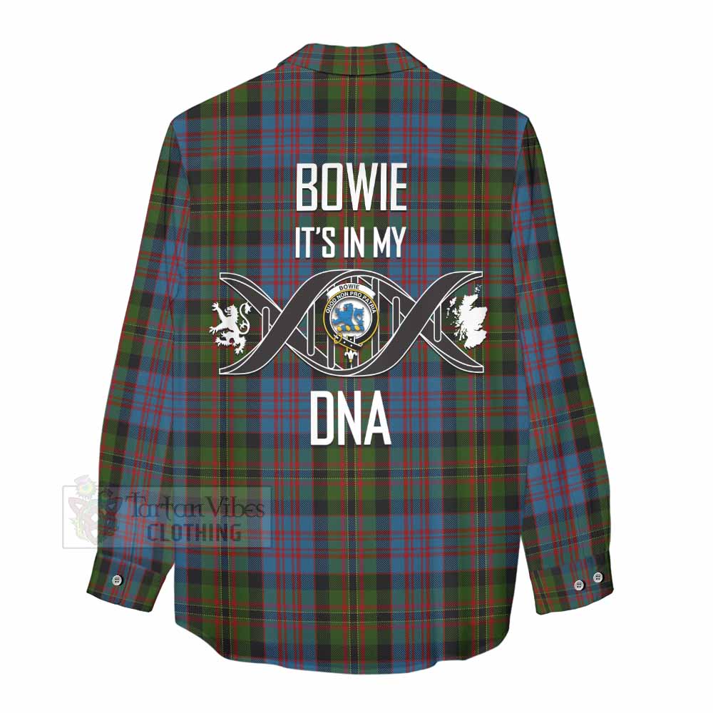 Tartan Vibes Clothing Bowie Tartan Women's Casual Shirt with Family Crest DNA In Me Style