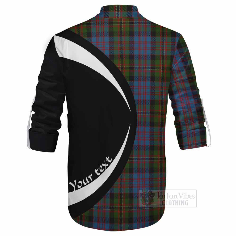 Bowie Tartan Ghillie Kilt Shirt with Family Crest Circle Style - Tartan Vibes Clothing